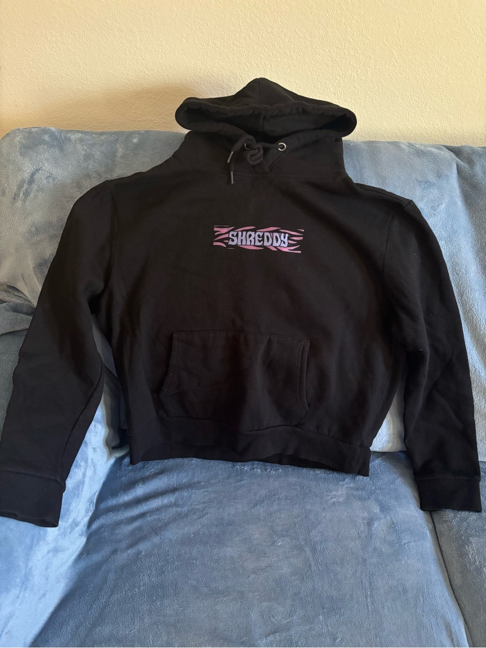 Rosio Black Hoodie with Pink Logo